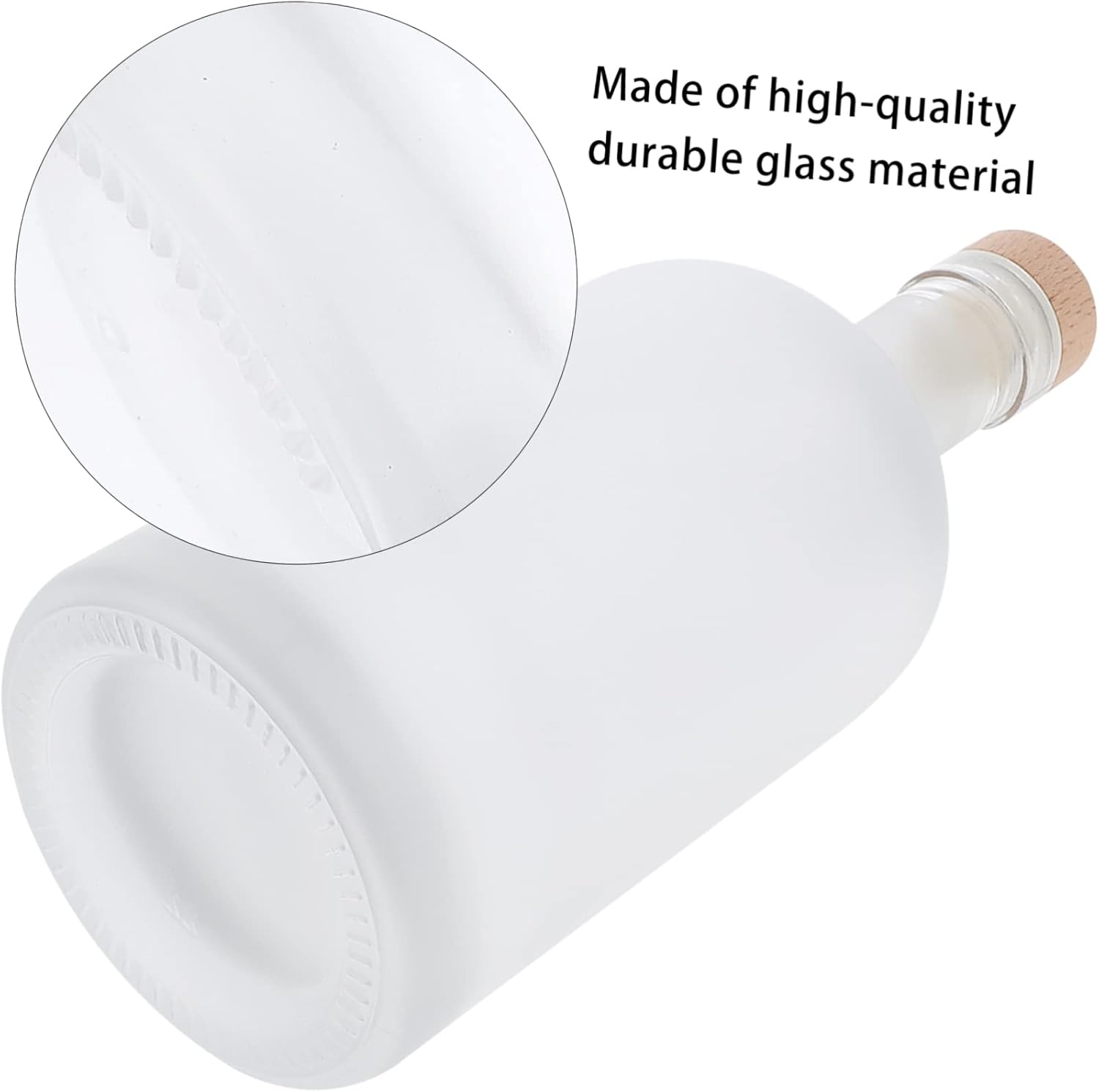 2Pcs Frosted Wine Bottles with Cork Stopper DIY Fruit Wine Brewing Bottles for Cocktails and Beverages for Home Brewing and Storage