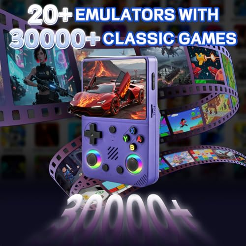 RG36PRO Retro Video Game Console - Open Source System,3.5"IPS Screen,64G TF card,3000mAh Battery,Support 30,000+ Classic Retro Video Games for Teen or Partner - Gift for Christmas - Purple - Image 3