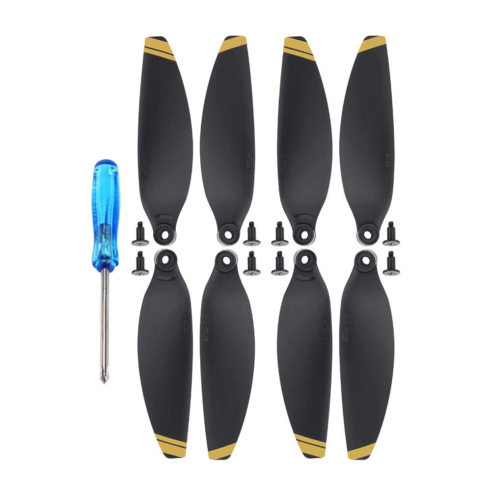 WANGCL 2 pares de hélices para dron DJI Mavic Mini, hélices de bajo ruido potente empuje Accesorios para drones - Acabado dorado