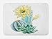 Produktbild Klotr Fußabtreter, Cactus Bath Mat, Vector Image with Watercolored Cactus with Spikes and Alluring Flowers Print, Plush Bathroom Decor Mat with Non Slip Backing, 40X60 cm, Blue and White