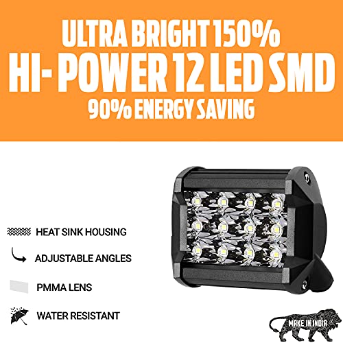 Image of Auto Pearl 12 LED Bar Light Universal Bike Car Fog Light - Hi Power - SMD LED Bar Light for Off Roading Bikes Cars SUV ATV - Fitting For - Royal Enfield Classic 500 1 PC (48W)