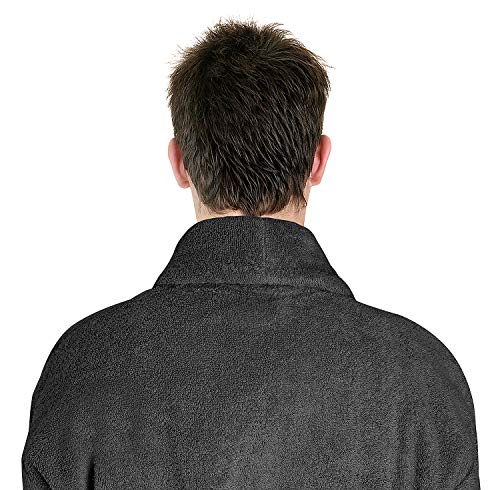 Luxury Cotton Terry Shawl Collar Bathrobe for Men & Women 100% Combed Terry Unisex Spa Robe4
