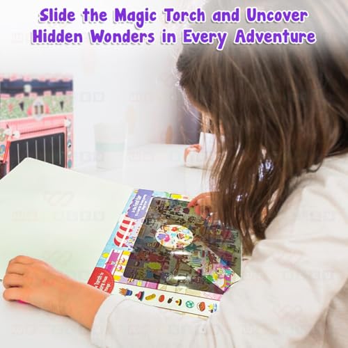 Image of Wembley Preschool Activity Search & Find Book for Kids Toys for 2-5 Years Boy Girl Seek and Find Torch Brain Game Learning Travel Toy Montessori Busy Book Birthday Gift for Kids Age 2-5 Years