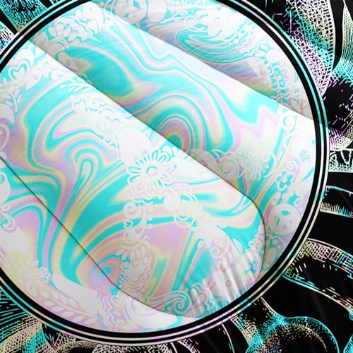 Image of AILONEN Mushroom Comforter Set - Queen Size, 3D Neon Bedding Set, Sun and Moon Comforter Sets, Cartoon Mushroom Duvet Set - 3 Pieces, 1 Quilt and 2 Pillowcases