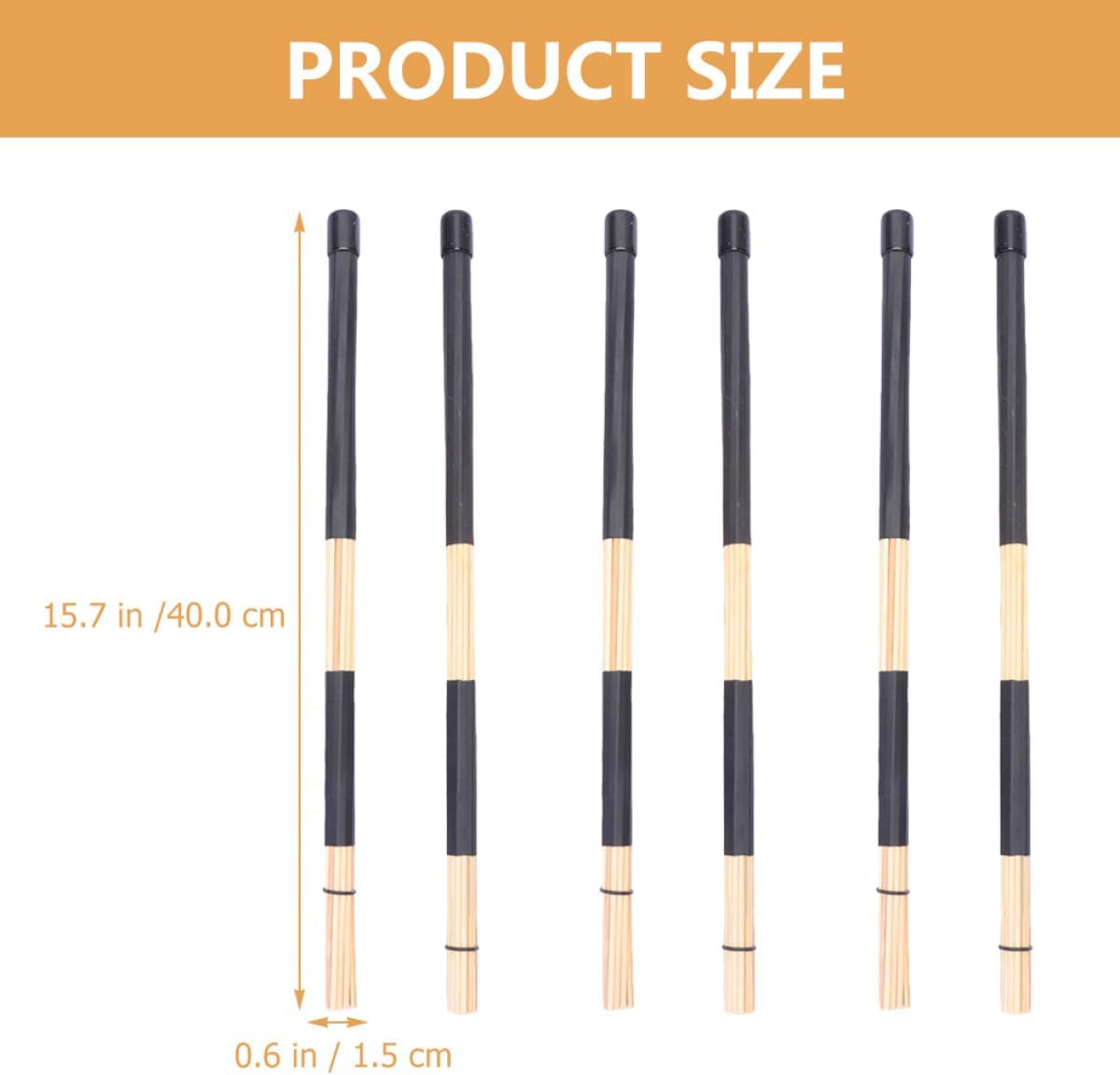 VICASKY 3 Pairs Drum Brushes 19-Bundle Percussion Drumsticks Set with Plastic Handles Black for Drum Set Accessories and Jazz Performance