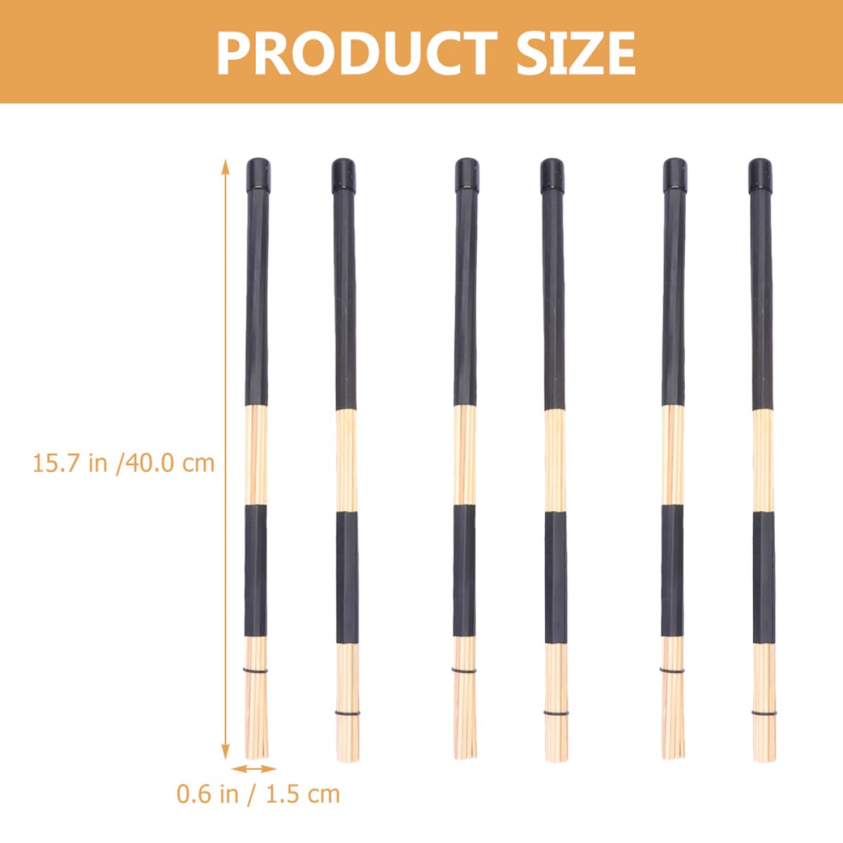 Set Da 3 Paia Di Bacchette Per Batteria in Bamboo Professionali Per Strumenti a Percussione, Accessori Per Tamburo Setole Levigate Per Suono Uniforme, Per Principianti