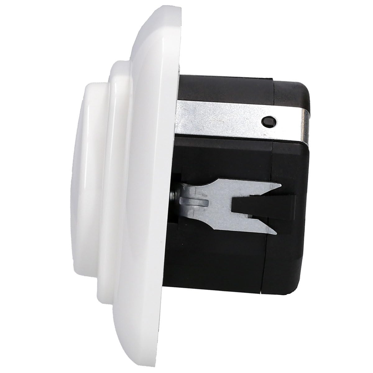 Busch-Jaeger Dimmer Set: 2511-214 1-fach Abdeckrahmen + 2115-214 Zentralscheibe + 6523 U-102 Drehdimmer Alpinweiß Reflex SI