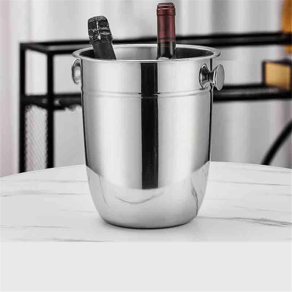 Cubo de Hielo Cubo de champán Estilo Europeo con Soporte, Barra Acero Inoxidable, Cubo Hielo for el hogar Estante, for Granos, Vino Tinto Lujo Cubo de Hielo frío para Barra
