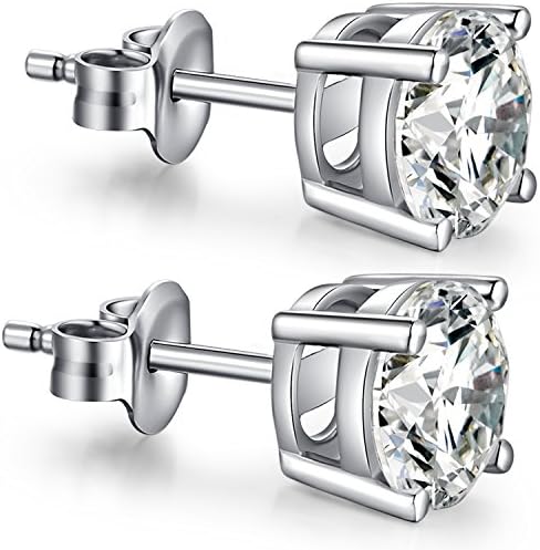 CZ Earrings Studs Diamond Stud Earrings Cubic Zirconia Studs Sterling Silver Cubic Zirconia Earrings CZ Silver Earrings Nickel Free Cubic Zirconium Earrings Diamond Silver Studs Faux Diamond Earrings