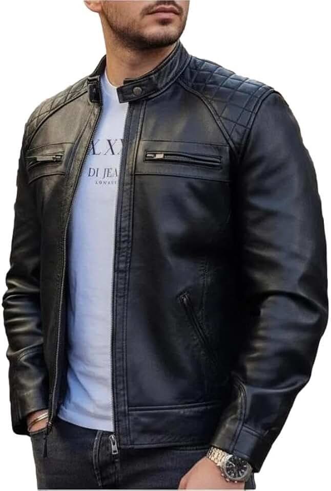 Jaqueta de Couro Masculina, Original, Casaco Casual