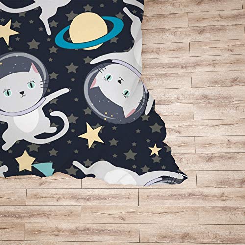 Housse de couette 3 pièces chat astronaute espace en microfibre 5