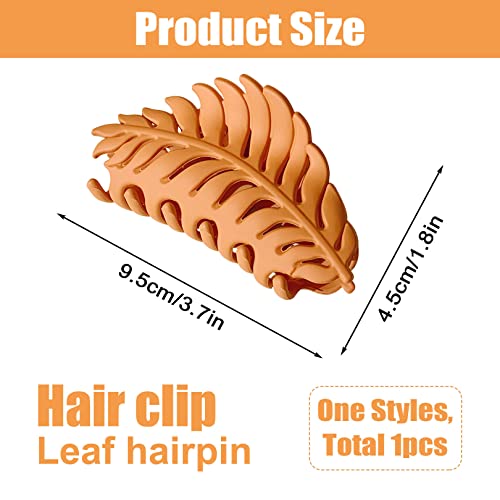 Claw Clips For Thick Hair | Large Hair Clips | Durable Hair Claw | Secure Hold - Ideal For Styling Thick Hair | Non-Slip Grip - Suitable For Thin Hair | Maple Leaf Design For Women And Girls (Orange) #TOP5