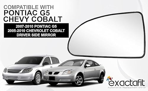 Miniatura 5 de Placa trasera de vidrio para espejo lateral del conductor compatible con CHEVY COBALT 2005-2010, PONTIAC G5 2007-2010 para mano izquierda