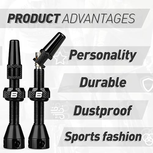 image for BWSHLF Tubeless Presta Valve Stem 40/44/55/60/65/80/100 mm, Super Ligh