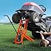 VEVOR Lawn Mower Lift with Hydraulic Jack, 500 Lbs Weight Capacity, Solid Carbon Steel Lawn Mower Lift, Adjustable Movable Lawn Lifter for Riding Tractors and Zero Turn Lawn Mowers, Orange