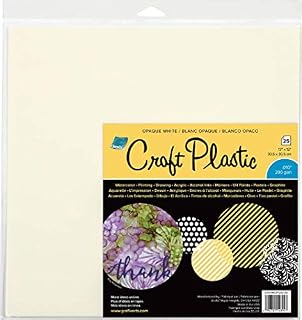 Grafix KOWCP125 Craft Plastic Sheets 12"X12" 25/Pkg-Opaque White .010, Multi