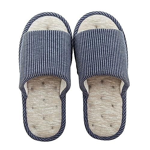 Oniphia Chaussons unisexes en coton pantoufles à bout ouvert - Chaussures d'intérieur respirantes - Coussin à mémoire de forme - Doux et antidérapant - Chaussures antidérapantes (EU42-43)