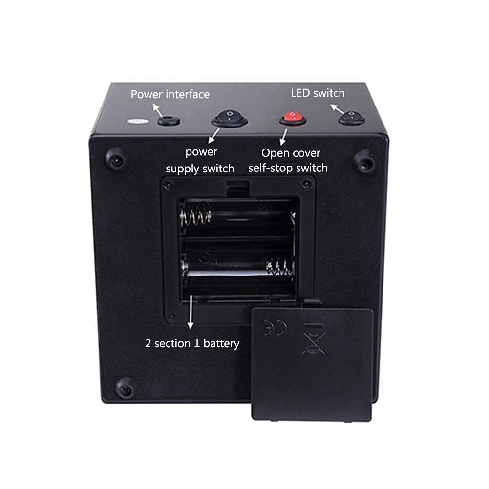 Double Automatic Watch Winder Box LED Switch 5-Speed Adjustment Mode Wooden Luxury Storage Case for 2 Wrist Watches (C)