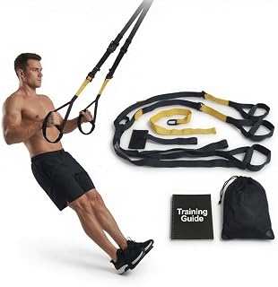 Grahams Club Suspension Trainer Kit, Bodyweight Resistance Training Straps with Door Anchor, Extension Strap and Carry Bag, Full Body Home Gym Workout Equipment for Men and Women, Calisthenics Straps