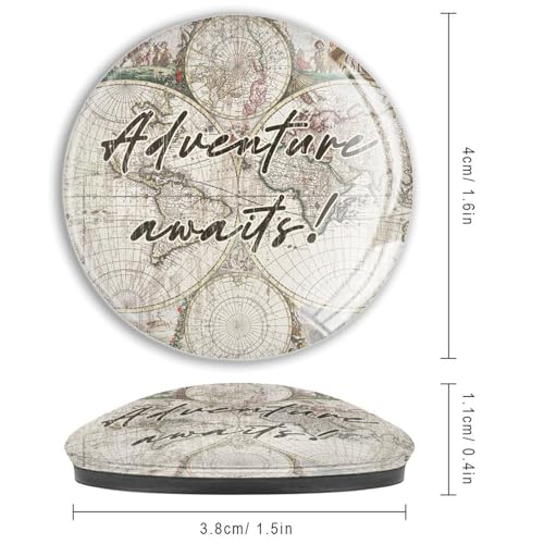 Imanes de cristal para nevera magnéticos decorativos de mapas literarios vintage 4