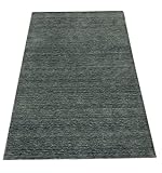 Prodotto in India Tappeto 100% lana Gabbeh 170x240 cm tessuto a mano tinta unita (grigio)