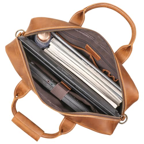 Maletín de cuero para laptop de 17 pulgadas para hombre miniatura 5