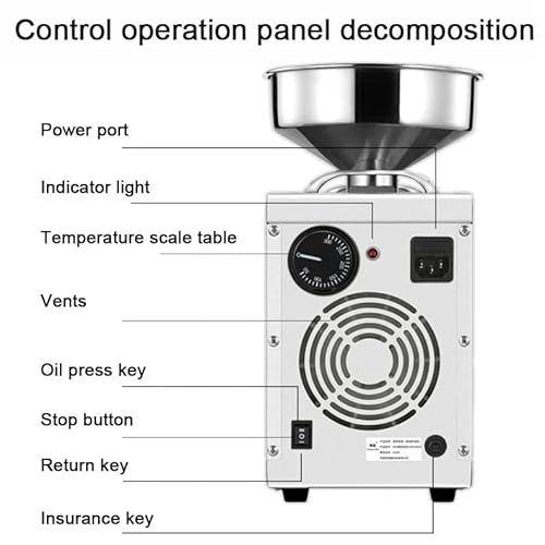 Máquina De Prensa De óleo Elétrica 750w, Prensa Quente/Frio, Faixa De Temperatura: 0-300°, Rendiment