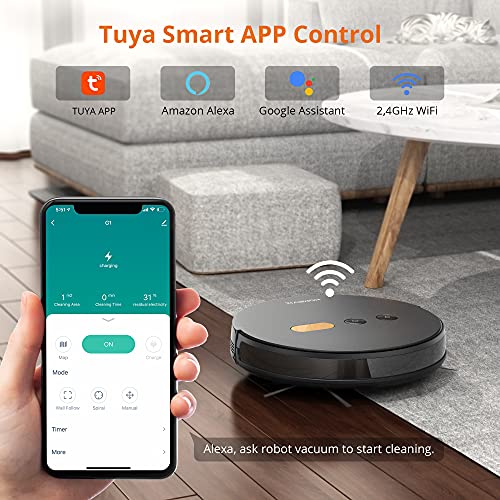 3-In-1 Robot Vacuum And Mop Combo - 8000Pa Super Suction Robot Vacuum Cleaner With Air Aromatherapy, App & Alexa Control, Self-Charging, Automatic Smart Mapping, Ideal For Pet Hair/Carpets/Hard Floors #TOP4