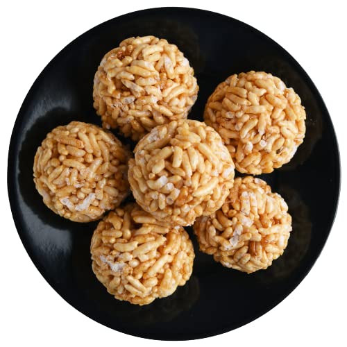 Lemor Kurmura Ladoo Chikki Winter Special Jaggery Laddu (Gud) Parmal Ladoo 100 Gms (1 Packet of 100 Gms) (Kurmura)