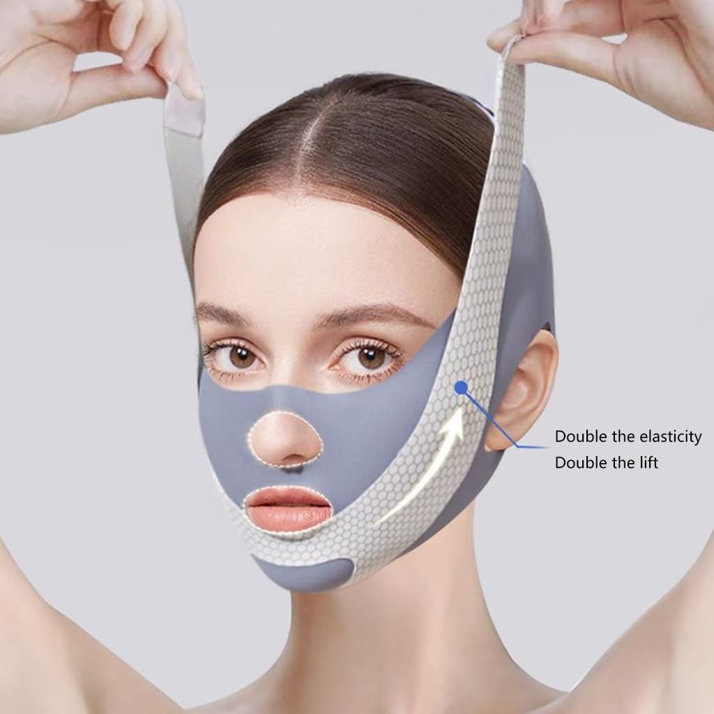Comfortable Face Firming Bandage Washable Nylon Strap For Day Night Skincare
