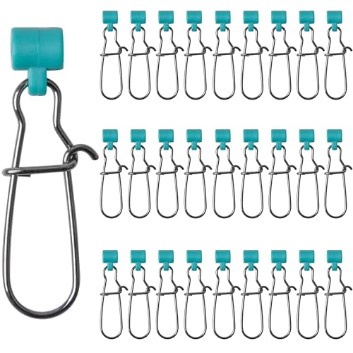 FUSIGO Fishing Sinker Slides with Duo Lock Snaps, 25pcs High Strength Slider Sinker Weight Connector Saltwater Fishing Tackle (Green)