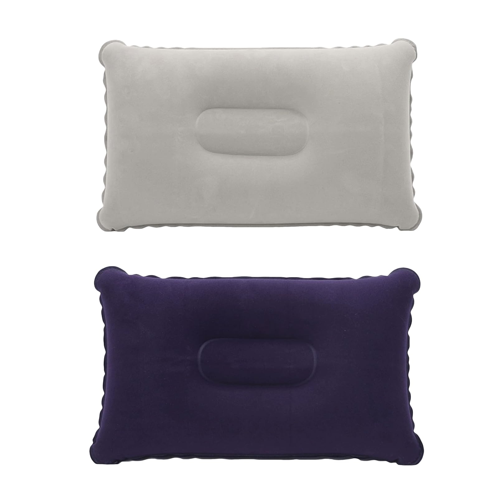 Quorlis Purple Inflatable Pillows For Camping - 2 Pack Ultralight Compact Blow Up Pillow For Travel, Soft Flocked Surface Camping Pillow For Neck & Lumbar Support, Outdoor Portable Compressible Air Pillow