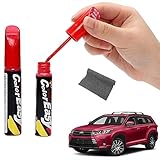 ⭐【Lieferumfang】Sie erhalten 2xRot Kratzer Reparaturstift mit Auto Kratztuch 20×10cm，Reparaturset für alle Arten von Schwarz Autos, Möbeloptik.