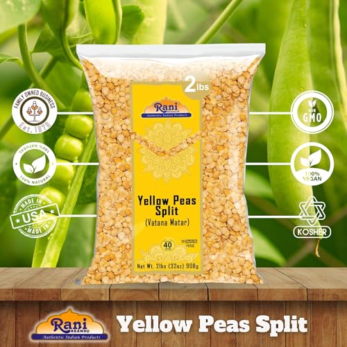 Image of Rani Yellow Peas Split, Dried (Vatana, Matar) 32oz (2lbs) 908g ~ All Natural | Vegan | Gluten Friendly | Kosher | Product of USA