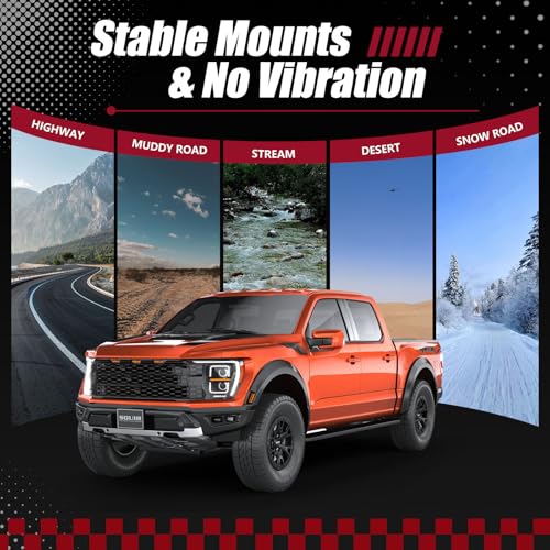 Image of New Quick Release Dual A-Pillar Light Mounts for Ford F150 2021-2026 & 3rd F150 Raptor 2021-2026 Non-Destructive Installation, Modular Brackets for Offroad LED Pod Lights & Ditch Lights(No Drilling)