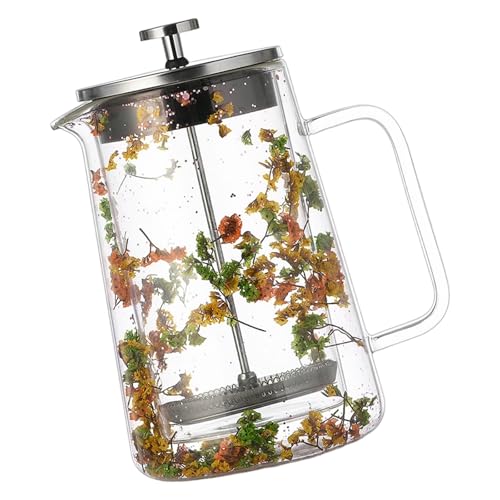 Uqezagpa Cafetera francesa aislada de 650 ml, vidrio de doble pared, ideal para bebidas frías y calientes, jarra de vidrio