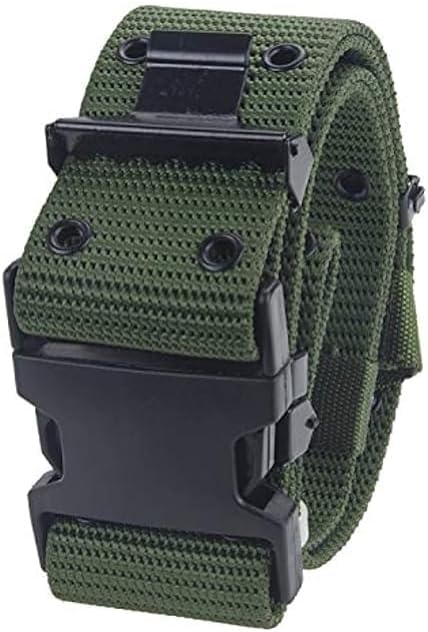 Cliff Climber Belt, Army Military Force Belt, Nylon Olive Green Belt (Free Size, Green)