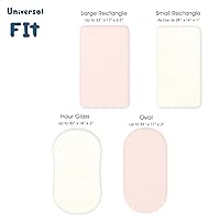 Vista 124 de Juego de 2 sábanas elásticas ultra suaves para moisés, ajuste universal para moisés, cesta de moisés, colchón rectangular ovalado, seguro y cómodo