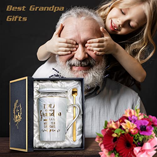 Father Day Gifts For Grandpa - Grandpa Birthday Gifts From Grandchildren Granddaughter - Unique Father's Day Gifts Ideas For Grandfather, New Grandpa - Ceramic Marble Grandpa Coffee Mug 14Oz Grey #TOP5