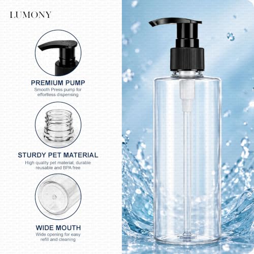 Image of LUMONY Pack of 2 - Dispenser Bottle 500 ML Transparent Clear Empty Dispenser Bottles Liquid Dispenser Set for Face, Hair, Garden, Sanitizer and More (Pack of 2)