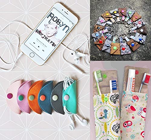 200 Sets Kam Extra Long Prong Plastic Snaps, Betterjonny Size 20 T5 Glossy Round Resin Plastic Fasteners No-Sew Buttons For Clothing Crafts (White) #TOP2