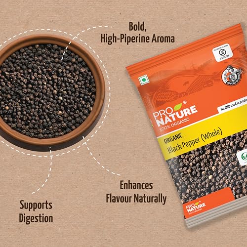 Image of Pro Nature 100% Organic Black Pepper (Whole), 100 gram (Pack of 3)