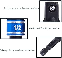 Vista 6 de Juego de extensión de adaptador de llaves de mano de grado de impacto, 3 piezas de 1/4 3/8 1/2 pulgadas con vástago hexagonal + accesorio de taladro
