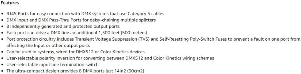 Interactive Technologies IT-SP8R DMX Splitter 8 Way RJ45