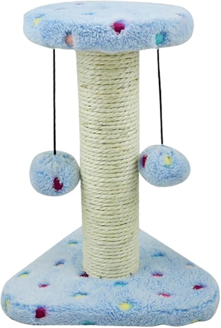 Nobleza - Cat Scratching Post Small Cat Activity Center Kitty Climbing Tree with sisal Kitten Play Tower with Hanging Toys, Blue, 20 * 22 * 28cm