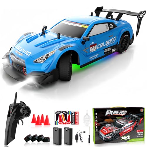 Image of Remote Control Car RC Drift Car 1:16 Scale 4WD RC Vehicle with LED Lights 2.4GHz 30km /h RTR High Speed Racing Sport Toy for Adults Boys Girls Kids Gift 2Pcs Rechargeable Battery