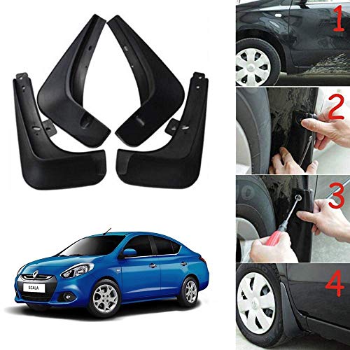 Image of Oshotto (O.E.M Fitting Cup Type) Mud Flap /Splash Guard Compatible with Renault Scala (Set of 4)