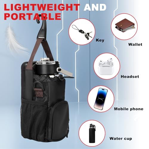 Magnetic Fitness Bag (Unisex) Magnetic water bottle/flask holder, fitness bag, and sling bag, suitable for travel, exercise, work, and outdoor cycling.4