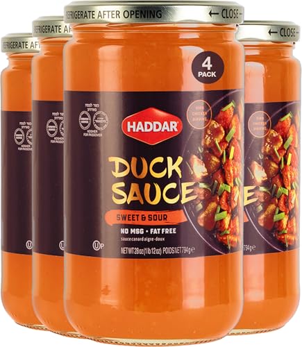 Haddar Sweet & Sour Duck Sauce, 28 oz (4 Pack)