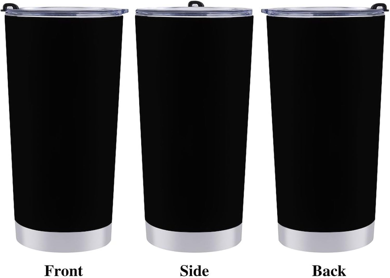 Personalized Coffee Tumbler with Picture Text Name Logo,Custom Photo 20oz Stainless Steel Tumblers with Lid And Vacuum Insulated,Travel Mug for Christmas Gift Solid Black - Image 3